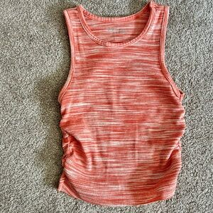 Aerie Coral Heather Ribbed Tank Top